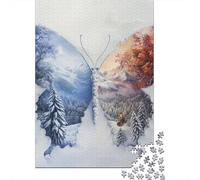 Butterfly 1000 Piece Puzzles For Adults Creative Rectangular Puzzle Wooden Puzzle Puzzle Jigsaw for Friends Family 1000pcs (75x50cm)