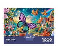 Butterfly 1000 Piece Sturdy Cardboard Jigsaw Puzzle Set for Adults Butterflies & Bloom Puzzle Fun And Challenging Family Game Activity 52x38cm/1000pcs
