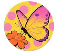 Butterfly 1000 Pieces Jigsaws Insect Circular Jigsaw for Adults And Kids Colorful Unique Challenge Games Scene Creative 1000pcs (67.5x67.5cm)