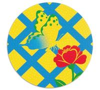 Butterfly 1000 Pieces Jigsaws Insect Round Puzzle for Adults And Kids Colorful Unique Challenge Games Scene Creative 1000pcs (67.5x67.5cm)