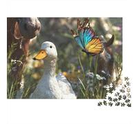 Butterfly 1000 Pieces Puzzles Beautiful View Ducks And Butterflies Wall Decoration Educational Game for Men And Women Challenging Jigsaw Jigsaw Puzzles for Adults 70x50cm/1000pcs