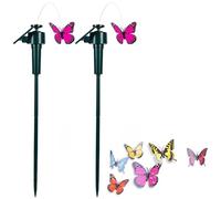 Butterfly, 2PCS Butterfly Garden, Solar/Battery Powered Flying Fluttering Butterflies For Garden Yard Plants Flowers Patio Landscape Decor (Random Color)