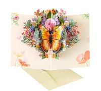 Butterfly 3D Pop-Up Greeting Card, Wife Birthday Card, Mother's Day Cards for Birthday Anniversary Mother's Day Teacher’s Day Thank You & Special Occasions
