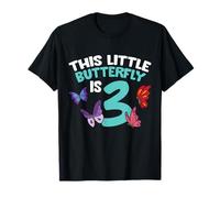 Butterfly 3rd Birthday - This Little Butterfly is 3 T-Shirt