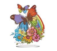 Butterfly 5D DIY Point Diamond Ornaments Art Paintings Decoration, Dotted Diamond Ornaments Diamond Art Home Decoration Desktop Ornaments (Single Sided Dotted Diamonds)