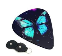 Butterfly 6 Pack Guitar Picks With Holder, Personalized Guitar Plectrums Non-Slip Portable Ukulele Bass Picks 0.71mm For Acoustic Guitar Lovers Gifts