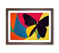 Butterfly Abstract Art Vol.1 H1022 Framed Print for Living Room Bedroom Home Office Décor, Wall Art Picture Ready to Hang, Walnut A3 Frame (46 x 34 cm)