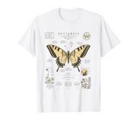 Butterfly Anatomy Vintage Field Guide Diagram Nature Art T-Shirt