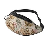 Butterfly and Bicycle Crossbody Bag Runner Small Hip Pouch Bum Bag Running Waistpack Bumbag Beltbag Sport Slim Fashionable for Jogging Hiking Woman
