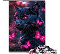 Butterfly And Black Panther Jigsaws Puzzles 1000 Pieces for Adults Gifts, for Age 14 Years And over Stress Relief Christmas Game Presents for Women (size 26x38cm)
