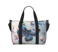 Butterfly and Blossom Flower Print Travel Duffel Bag, Lightweight Water-Resistant Weekender Spacious Gym & Travel Bag for Men, Women & Teens