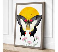 Butterfly and Carnations Canvas Wall Art Print 18x12 Inch (46 x 30 cm)