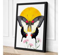 Butterfly and Carnations Canvas Wall Art Print 24x16 Inch (61 x 41 cm)