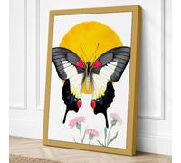 Butterfly and Carnations Canvas Wall Art Print 30x20 Inch