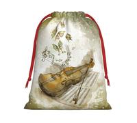 Butterfly And Cello Christmas Drawstring Gift Bags Large Size Xmas Goody Wrapping Bags Valentine Favors Party