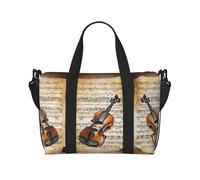 Butterfly and Cello Large Weekender Bag for Travel, Water-Resistant Duffle Bag, Print Adjustable Shoulder Strap,3-5 Day Overnight Bag for Men Women