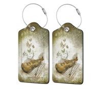 Butterfly and Cello Luggage Tag for Suitcase Durable Luggage Tags with Metal Loop Identifiers with Pu Privacy Name Address Labels & for Travel