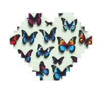 Butterfly and Cello Print Art Brick Puzzle Heart Shaped DIY Building Blocks Set 3D Jigsaw Home Decor 53 Pieces