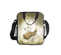 Butterfly And Cello Print Clear Pvc Waterproof Tote Transparent See Through Lunch Handbag,Travel Toiletry Bag,Women Men Work Shopping
