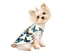 Butterfly and Cello Print Dog Lightweight Shirt,Summer Cool Breathable Dog t Shirts,Pet Sleeveless Stretchy Clothes