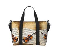 Butterfly and Cello Print Gym Bag for Women, Weekender Overnight Bag,Personal Item Bag, Shoulder Bag for Women Men,One Size