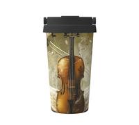 Butterfly and Cello Print Insulated Coffee Tumbler, 500ml Leakproof Stainless Steel Travel Mug, Double Walled, Hot & Cold Drinks - Perfect for Commuting, Office, Home