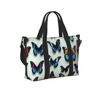 Butterfly and Cello Print Portable Travel Duffel Bag Foldable Tote Hand Bag for Weekend Trips Gym Accessory