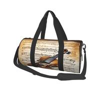 (Butterfly and Cello) Print Round Large Travel Bag - Multi-Compartment Organizer Lightweight for Trips & Sports