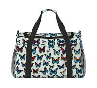 Butterfly and Cello Print Travel Foldable Waterproof Lightweight Carry On Luggage Bag with Shoulder Strap