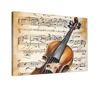 Butterfly and Cello -Print Unframed Wall Art 12X18 Inch, Canvas Print with Mounting Hooks, Modern Home Decor for Living Room, Bedroom & Office.