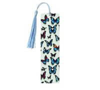 Butterfly and Cello Print Wooden Bookmarks Beautiful Notebook Accessories for Men Women Book Lovers