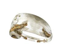 Butterfly and cello Printed elastic sports headband stretchy sports headband suitable for sports travel and indoor fitness