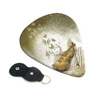 Butterfly And Cello Set Of 6 Guitar Plectrums For Acoustic Guitar, Electric Guitar, Bass, Ukulele - Thin, Medium And Thick.