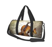 Butterfly and Cello Travel Duffle Bag for Men Women, Large Gym Weekender Bag with Shoulder Strap, Foldable Sports Overnight Bag