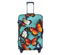 Butterfly And Cello Tsa Approved Luggage Cover For 18-32 Inch Suitcases Scratch-Resistant Stretch Luggage Cover, White, L