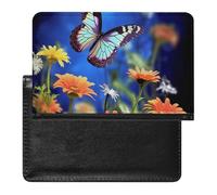 Butterfly And Flower Passport Cover Protector Rfid Blocking Passport Holder Id Card Holder Secure Travel Wallet Organizer for Passport Tickets Credit Cards, style, One Size