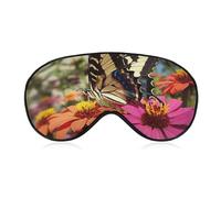 Butterfly and Flower1 Eye Mask, Side Sleeping Mask Light Blindfold Sleeping Mask Nose Pad and Elastic Band for Children Women and Men
