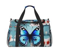 Butterfly and flowers Hand Travel Bag - Large Reusable Shopping Tote Bag, Perfect for Outdoor Activities, Sports, Camping & Groceries, Black, One Size