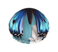 Butterfly and flowers Print Shower Cap, Shower Cap for Women Reusable, Waterproof Bath Cap,Quick Drying Bath Hair Cap