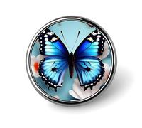Butterfly And Flowers Round Badge Personalized Metal Lapel Pin Badges Fit Clothing Bags Hat Humorous Printed Brooch Badge Party Decorations Accessories for Men Women