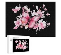 Butterfly And Flowers Watercolor Wooden Jigsaw Puzzles for Adults Challenge Intelligent Puzzle Letter on Back Picture Home Decor