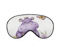 Butterfly and Hippo Eye Mask Sleep Mask Eye Masks for Sleep Sleep Masks for Women Men Sleeping Mask Travel Eye Mask Sleep Mask Blackout Funny Sleep Mask Cute Sleep Mask
