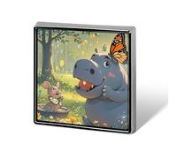 Butterfly And Hippo Lapel Pin Fashion Brooch Pin Cute Button Badges Square Button Pins Enamel Pins Metal Pinback for Hat Shirt Clothing Bags Decoration