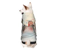 Butterfly and hippo Printed Dog Hoodie Soft Dog Sweatshirt Cute Cat Dog Clothes for Small Dogs Kitten Puppy, 2XL