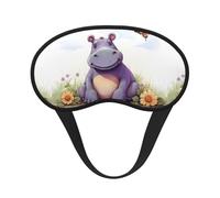 Butterfly and Hippo Sleep Mask for Side Sleeper Eye Mask for Sleeping Light Blocking Soft Breathable Sleep Eye Mask for Women Men Adjustable Elastic Strap Travel Nap Blackout Eye Shade Cover