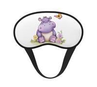 Butterfly and Hippo Sleep Mask for Side Sleeper Eye Mask for Sleeping Light Blocking Soft Breathable Sleep Eye Mask for Women Men Adjustable Elastic Strap Travel Nap Blackout Eye Shade Cover