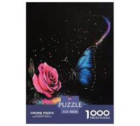 Butterfly And Rose Jigsaw Puzzles Puzzle for Adults Kids. 1000 Pieces Great Gifts Challenge Toy Educational Game Home Decoration for Adults& Kids Age 14 Years Up 38x26cm/1000pcs