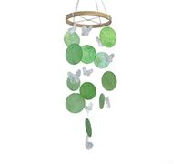 Butterfly and Shell Wind Chime with Serene Sound, Suitable for Hanging in Various Spaces to Add a Touch of Nature-Inspired Bohemian Decor (Green)
