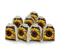 Butterfly And Sunflower 8 PCS Muslin Bags with Drawstring Sachet Bags Empty Small Cotton Drawstring Bag Muslin Reusable & Washable Cotton Bag for Herb Spice Candy Soap Jewelry Wedding Gift Pouches