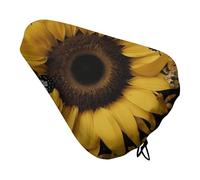 Butterfly and Sunflower Bike Seat Cushion, Waterproof Bicycle Seat Cover with Drawstring, Dustproof Protection Bike Seat for Outdoor Most Bicycles and E-Bikes, Mountain Road Bikes
